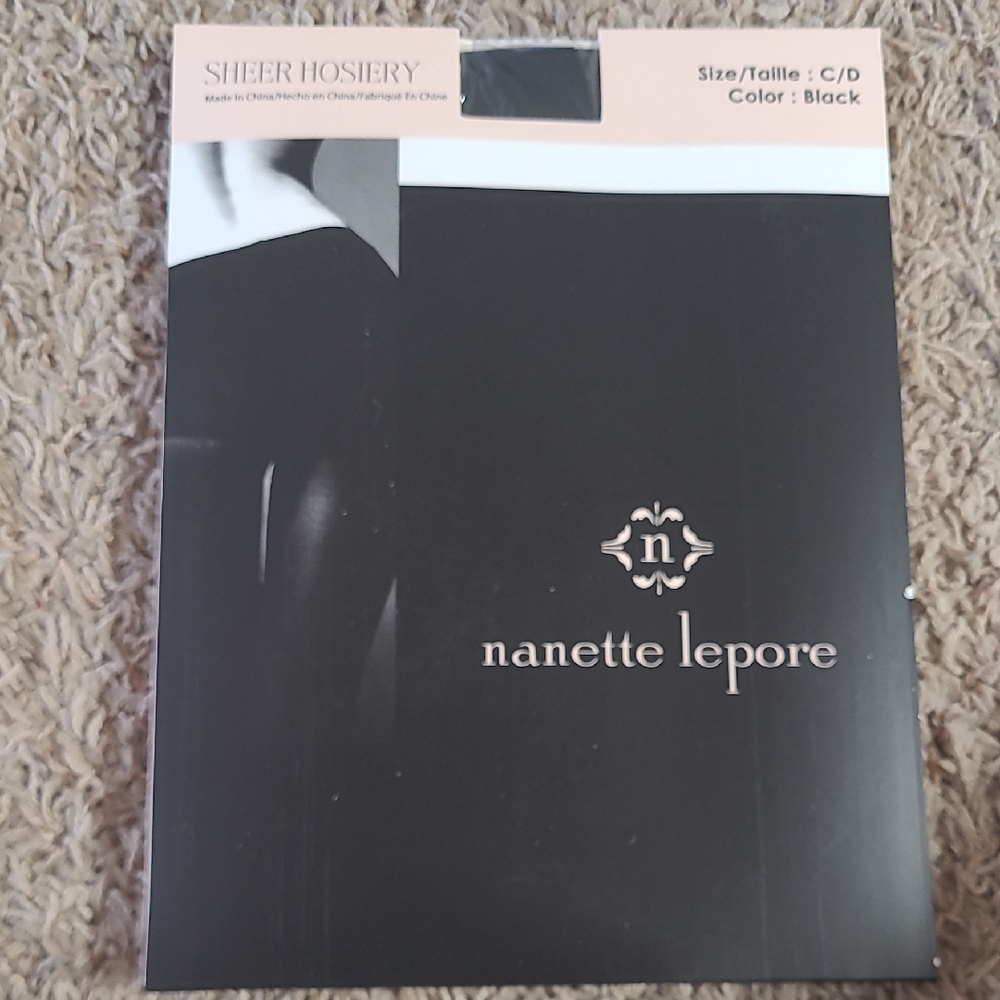 NANETTE LEPORE Sheer Hosiery Black Size C-D